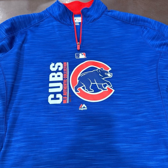 Chicago Cubs Majestic Blue and Red ThermaBase Jacket - Picture 3 of 10